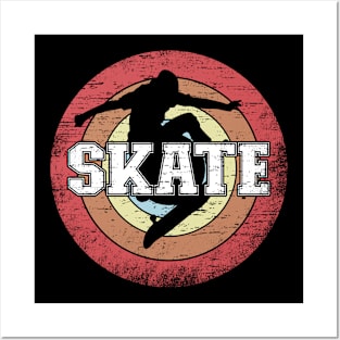 SK8 Vintage Skate Design For Skaters Skateboarding Posters and Art